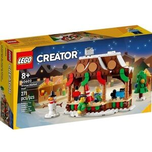 LEGO 40602 Winter Market Stall Christmas Set Minifigs Snowman Holiday GWP Rare